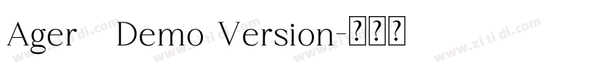 Ager   Demo Version字体转换